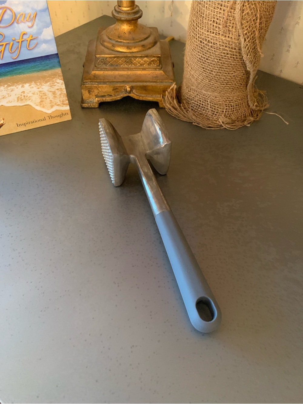 Martha Stewart Gray Silicone-Handled Meat Tenderizer, gourmet, HEAVY DUTY.